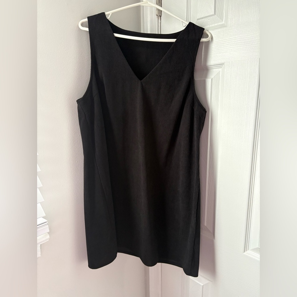 SHEIN Black Corduroy Mini Dress